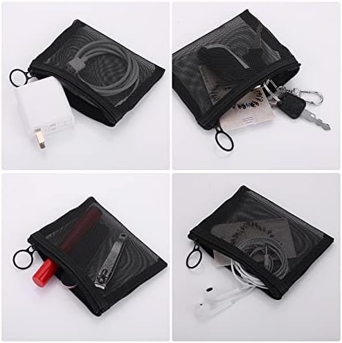 Sibba Toiletry Bag Organizer Travel Pouch 6 Packs Clear Mesh Zipper Cosmetic Small Purse Waterproof Nylon Shower Handbags Toiletries Makeup Storage Stationery Holder