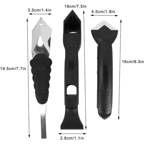 Kit 2 Espátula Raspador Removedor Rejunte Rebarba Calafetagem Aplicação Silicone Parede Chão Removed
