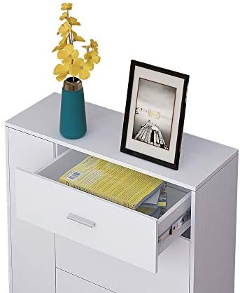 AWOOOD Shoe Storage Cabinets,Wooden Shoe Racks Storage Organiser Modern Shoe Cupboard for Hallways Furniture (White)