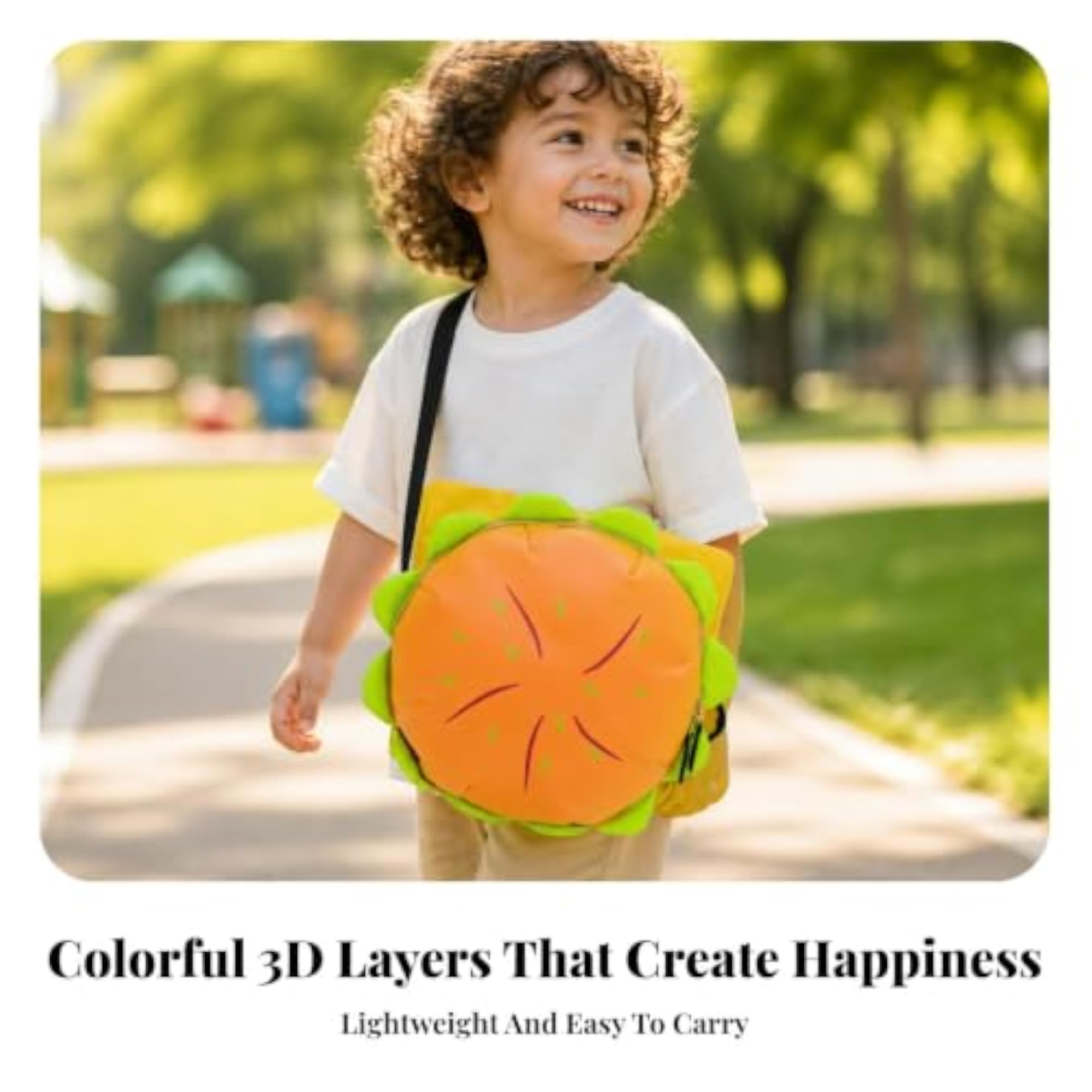 Novelty Burger Backpack, Soft PU Leather for Kids