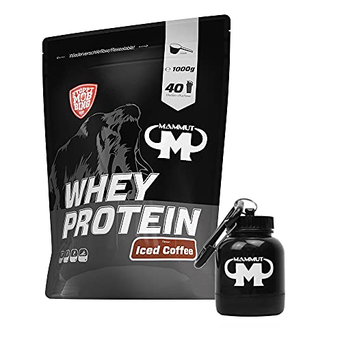 1kg Mammut Whey Protein Eiweißshake - Set (Iced Coffee + Powderbank)