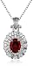 Sterling Silver, Created White Sapphire, and Gemstone Pendant Necklace, 18"