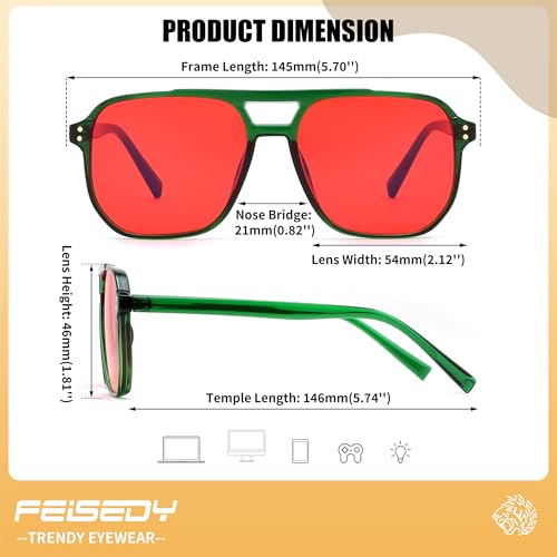 Image of FEISEDY Amber Blue Light Glasses for Computer Gaming Orange /Yellow lens Anti Eyestrain Sleep Glasses G2835