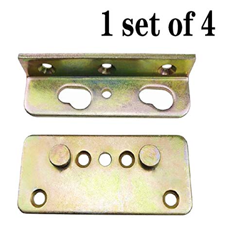 Heavy-Duty Rust-Proof Frame Bracket, Wooden Furniture Rail Bracket and Connection with Wooden headboard