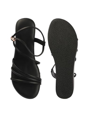 Image of TRYME Women Multi Strap Comfort Open Toe Stylish Daily Wear Wedge Heel Sandals