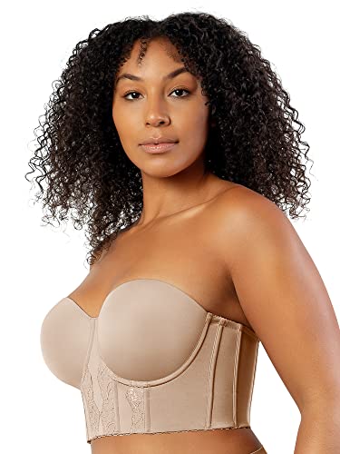 Parfait Elissa P50116 Women's Full Bust And Full Figure Strapless Longline Bra-European Nude-42Dd #TOP2