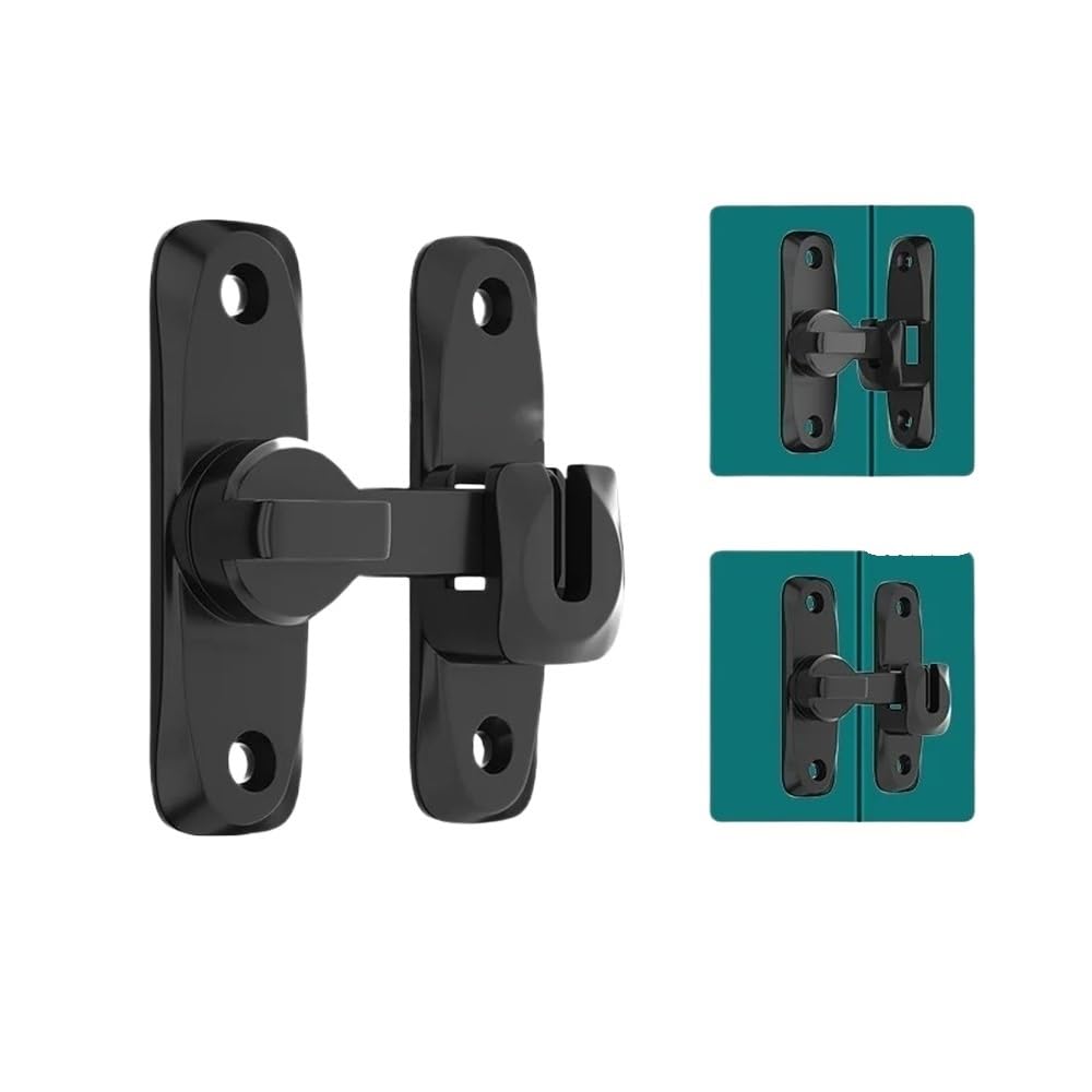 Gentryroo Black Metal Slide Bolt Latch For Wooden Gate And Fence Doors