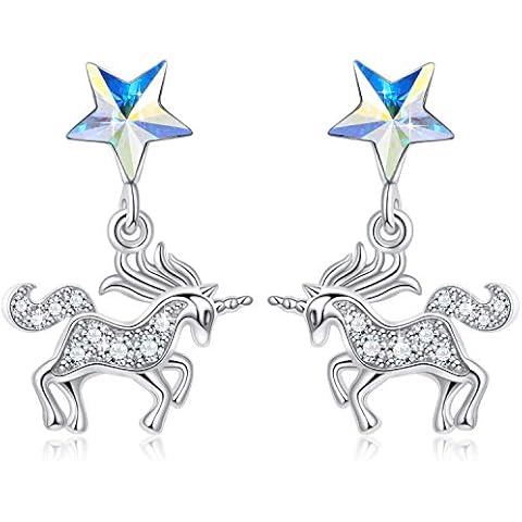 Unicorn Earrings Crystal from Swarovski Aurora Cover