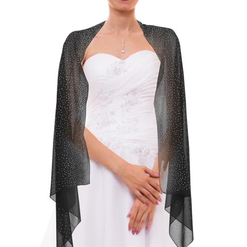 Écharpe en mousseline brillante et strass pour mariages et cérémonies of