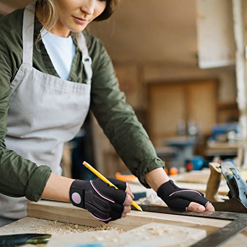 Jierwillao Fingerless Work Gloves Gym Workout Gloves For Men Women Utility Padded Half Finger Driving Working Gloves #TOP5