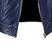Men Faux Leather Zip Up Jacket Stand Collar Leather Motorcycle Jacket Lightweight Bomber Outwear PU Coat (4XL 码,Dark Blue)