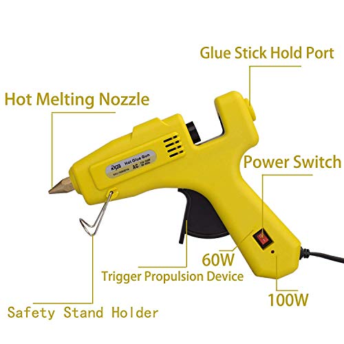 image for KMC 60/100W Hot Glue Gun with 16pcs Glue Sticks, Dual Power High Temp 