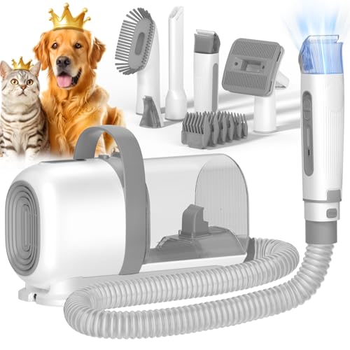 Dog Grooming Vacuum for Shedding, 5-Level Suction Pet Grooming Ki...
