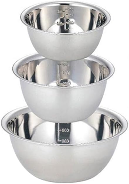 Stainless Steel Mixing Bowl Basin, Light Thickened Multi-Functional Basin, Food Storage Mixing Bowl Basin, Home Kitchen Mixing Bowl Set Stainless Steel Bowls sets (3pc(16cm+20cm+22cm))