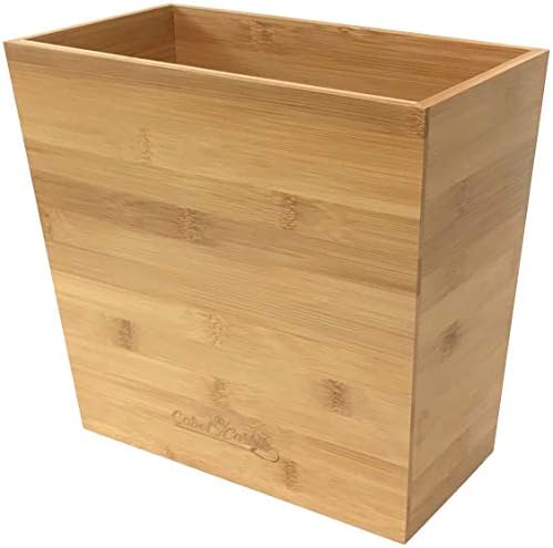 Bamboo Waste Basket | Waste Basket for Bathroom | Waste Basket for Office | Great Office Trash Cans for Near Desk | Bathroom Trash Can | Bedroom Trash Can | Trash Can Small Wastebasket Bamboo Decor (1, 10,6" x 5.75" x 10")