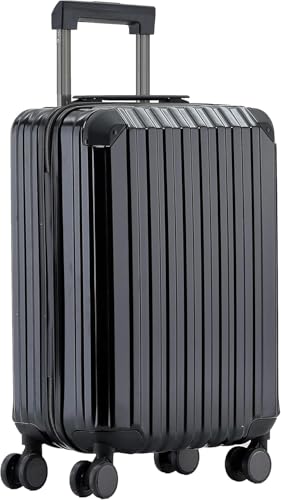 Münicase Handgepäck Koffer 54 cm Hartschale mit TSA-Schloss, Leise Doppelrollen, Kabinentrolley für viele Airlines, Schwarz