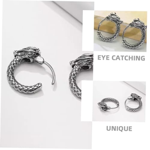 VALICLUD 1 Par De Brincos Com Padrão De Dragão Brincos Da Moda Brincos De Argola Brincos Masculinos