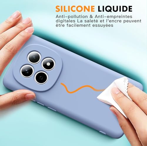 Image of DIZORO Compatible with Mi Redmi Note 15 5G Back Cover with Upgraded Square Edges for Camera Protection Shockproof Flexible Matte Liquid Silicone Mobile Phone Case (Carolina)