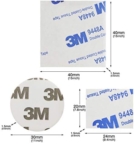 Double Sided Sticky Pads, 60 Pcs Black Squares and Round Double Adhesive Foam Pads Strong Mounting Tape for Walls and Floor, Door, Plastics, Glasses, Metals.