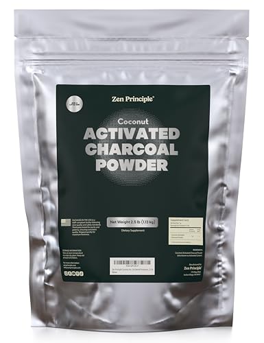 Image of Zen Principle Coconut Activated Charcoal Powder. Whitens Teeth, Rejuvenates Skin and Hair, Supports Better Digestion. USA-Owned Producers, 2.5 lb