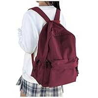 HYC00 School Backpack Womens, Causal Travel School Bags 14 Inch Laptop Backpack Rucksack Bag for Women Teenage Girls Boys Lightweight College Rucksack Water Resistant Bookbag Work Daypack, Red