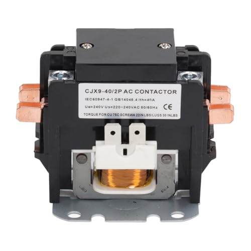 Generchin Contactor de Aire Acondicionado CA de 40 A, 2, de Repuesto, con Contacto de AleacióN de Plata, para DistribucióN de EnergíA, Control de ElectrodoméSticos, 220 V.