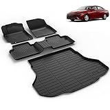 VOUKIY All Weather Car Floor Mats & Cargo Liner Set Fit for Hyundai Elantra & Elantra N 2021 2022 2023 2024 2025 Floor Liners Trunk Liner Elantra Cargo Mat Accessories Black