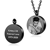 Personalized Master Personalized Photo & Text Cremation Urn Necklace for Ashes Custom Memorial...
