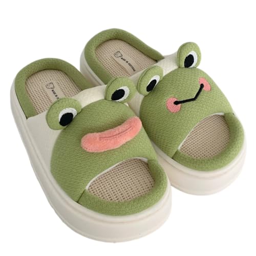 Cute Kawaii Frog Linen Slipper Non-Slip Indoor Slipper