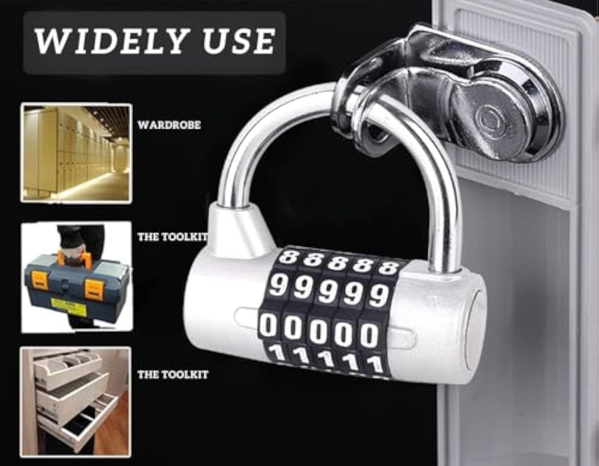 Waterproof 5 Digit Combination Locker Padlock