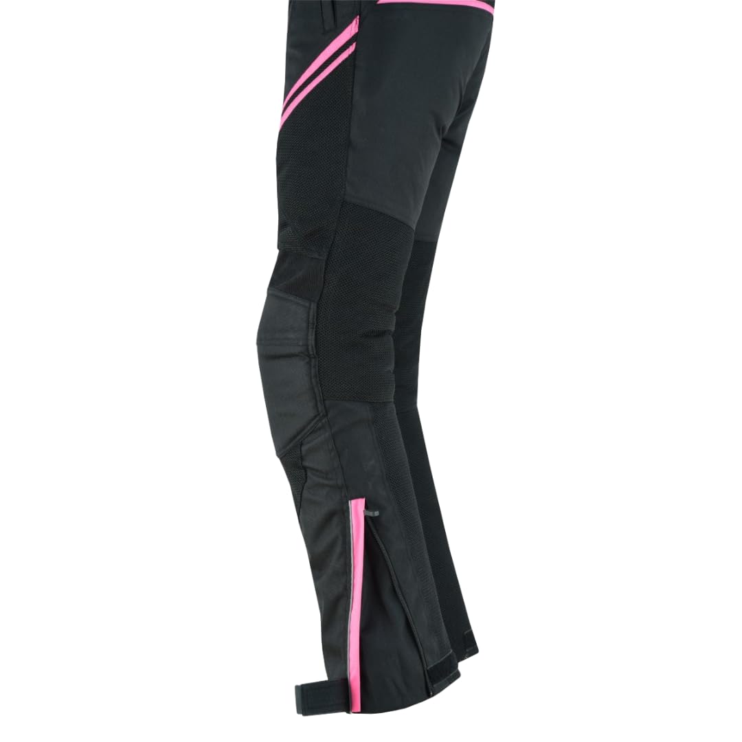 LOVO - Pantalones Moto Verano Mujer con Diseño Perforado - Ropa de Motociclismo Femenina de Alta Protección - Confort y Seguridad - Protectores en Rodillas y Caderas - Pantalon Moto Mujer