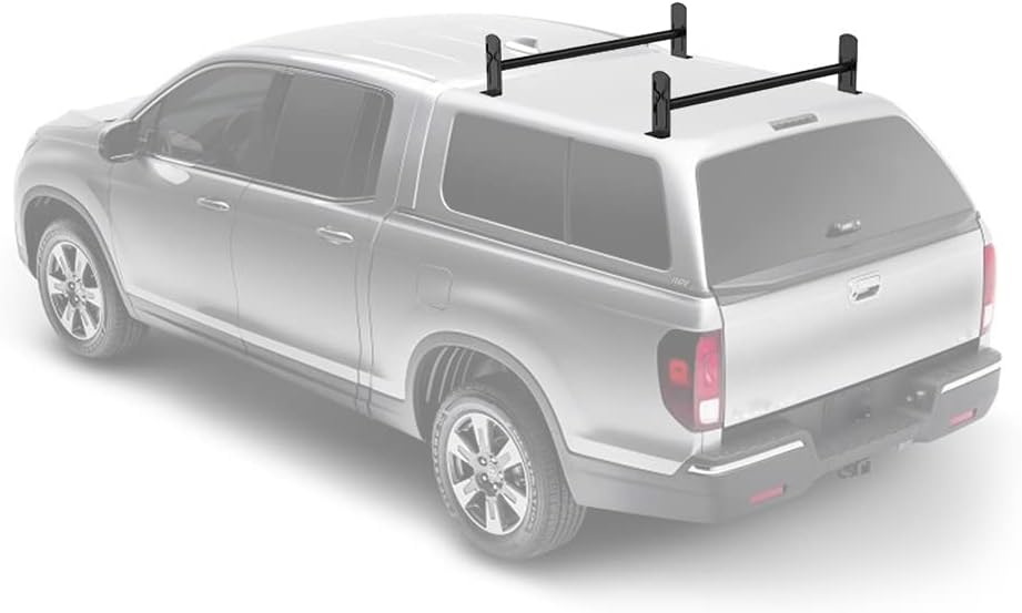 StarONE Adjustable Camper Shell Ladder Rack Cap & Topper Roof Rack Universal for Pickup Truck Van,2 Bar,Steel