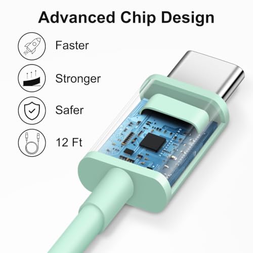 Image of iPhone 17 16 15 Charger Fast Charging 12FT - 20W USB C Charger Block | with 12FT Type C to C Cable Compatible with iPhone 17 /17 Pro /17 Pro Max /Air /16 /16e /15, iPad Pro, iPad Air (Green)