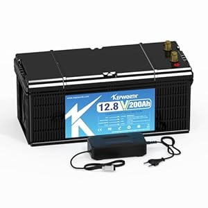 Kepworth 12V 200Ah LiFePO4 Deep-Cycle-Batterie mit Ladegerät