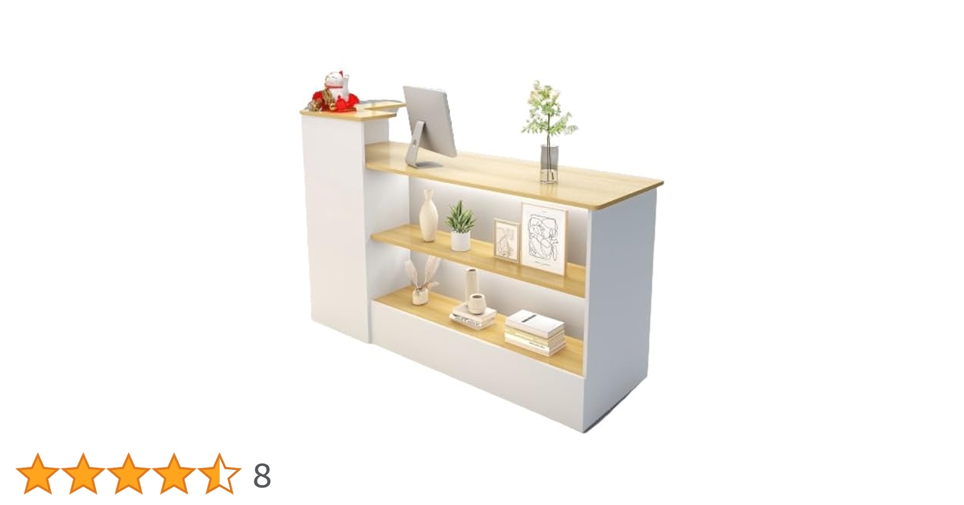 のぶぶ 福岡発☆中古 美容室 受付レジカウンター台 非対称U字型