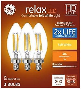 GE Relax 40-Watt EQ Soft White Dimmable Light Bulbs (3-Pack)