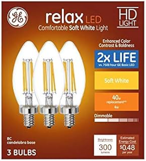 GE Relax 40-Watt EQ Soft White Dimmable Light Bulbs (3-Pack)