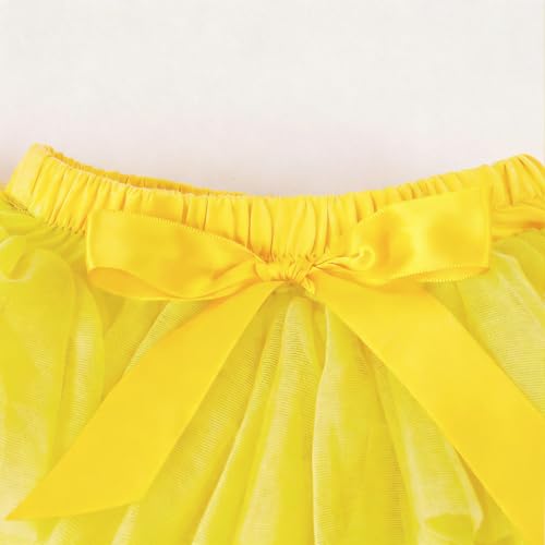 Image of 6M-3T Infant Baby Girl Tutu Skirt Toddler Girls Solid Color Tulle Skirts Birthday Outfits with Headband