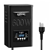 HIBOITEC 600W Low Voltage Landscape Transformer with Dusk to Dawn Photocell Timer, Instant Memory After Outage,120 AC to 12/15 AC Weatherproof Outdoor Lighting Transformer for Long Runs Whole Yard