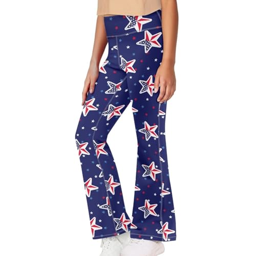 Image of Girls Flare Leggings 5-14T Cute Bell Bottoms for Girl Yoga Pants for Gym