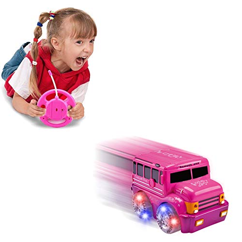 Liberty Imports My First Rc Car For Girls - Pink Purple Remote Control 2Ch Racer Vehicle For Kids, Toddlers (School Bus) #TOP3