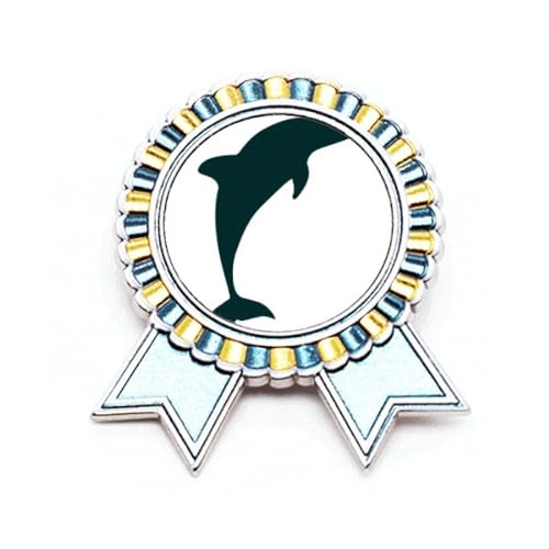 Broche dauphin Blue Ocean médaille de prestige en métal robuste