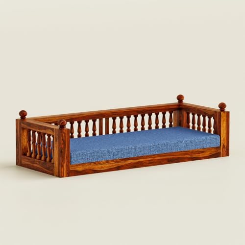 Image of Wooden Swing for Balcony | Sheesham Wood House Swings for Living Room | Patio Jhula for Home Indoor, Garden Outdoor & Balcony | Natural Finish