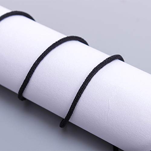Elastic Cord for Masks, 1/8 inch Black Elastic Bands for Knit Sewing Crafts DIY Ear Band Loop, 10 Yard - Thumbnail 5