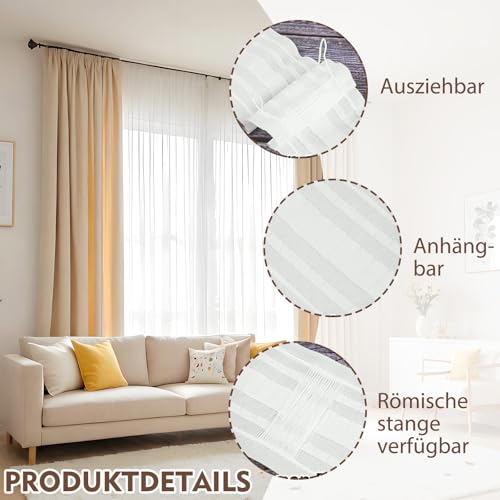 COGVOHY Gardinenband 10M, Kräuselband zum Aufnähen 8.5CM Breite, Weißes Vorhangband aus Nylon-Mesh, Universelles Faltenband für Gardinen für Römische Stangen & Haken, DIY Gardinenzubehör
