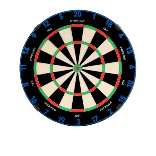 Precise180 - Dartboard Endorphine - Arctic Blue - Premium Dartboard mit One Piece Zahlenring - 18 Farben - Dartscheibe Nummernring - Dartzubehör
