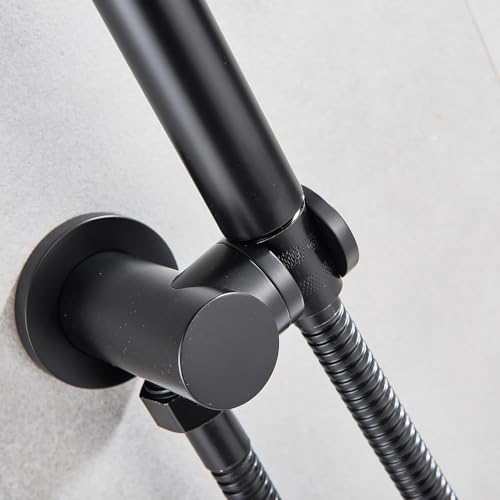 Ensemble de douche haut de gamme noir mat avec robinet mural - 5