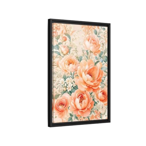 Décoration murale pivoines pour habiller un mur vide au-dessus du buffet