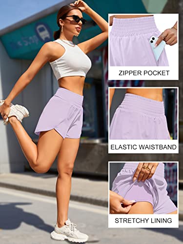 Image of BMJL Women's Athletic Shorts High Waisted Running Shorts Pocket Sporty Shorts Gym Elastic Workout Shorts