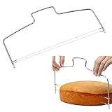 Tortenschneider draht,Tortenschneider,tortenbodenschneider,Tortenschneider Edelstahl,Draht Kuchen Cutter,Gebäckwerkzeuge mit 2 Schneidedraht für Haus Bäckerei Nachspeisen,31.4cm,1 Stück